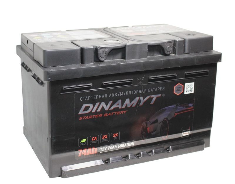 Аккумулятор Dinamyt 74Ач Обратная 680А низкий