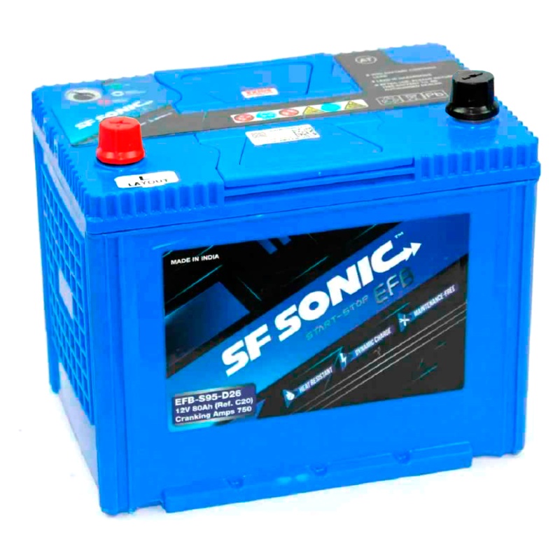 Аккумулятор SF SONIC JIS EFB 95D26R 80Ач Прямая 750А